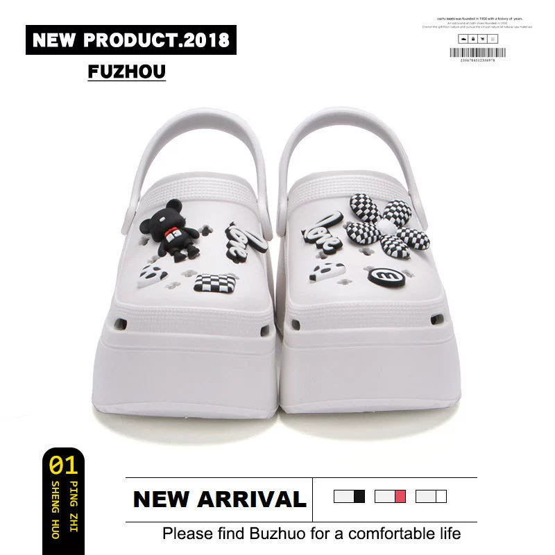 Туфли с дырками на толстой подошве женская летняя мода на улице