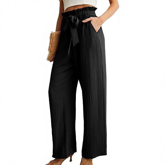 In-Stock Cross-Border European and American Style Wide-Leg Casual Pants with Pockets, Lightweight High-Waisted Adjustable Drawstring Loose Long Pants In-Stock Cross-Border European and American Style Wide-Leg Casual Pants with Pockets, Lightweight High-Waisted Adjustable Drawstring Loose Long Pants