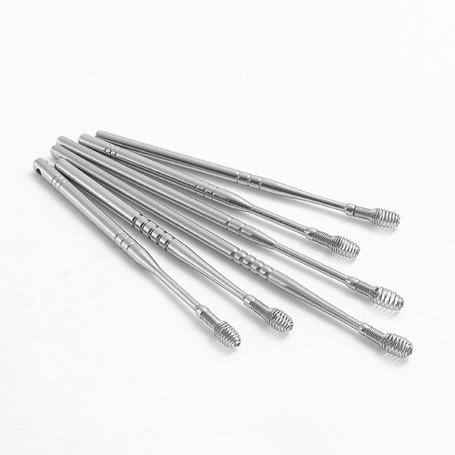 New stainless steel old-style ear spoon ear cleaner with spring, single-headed rotating ear spoon ear picking tool set