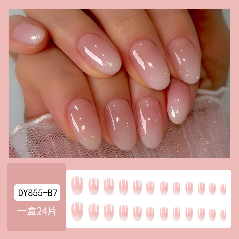 Puntas de uñas postizas de estilo europeo y americano, piezas de uñas desmontables de longitud media, uñas usables, puntas de uñas puras y elegantes.