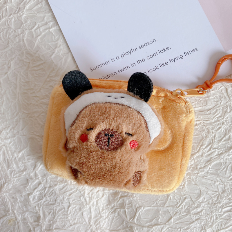 新品ラウンド可爱いカピバラぬいぐるみ小銭入れカピバラバッグストラップ男女収納非ギシギシ呼び金|undefined