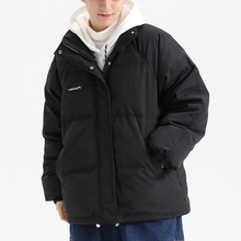 男士白鸭绒军绿立领羽绒服男潮牌2023新款冬季加绒加厚外套冬装潮