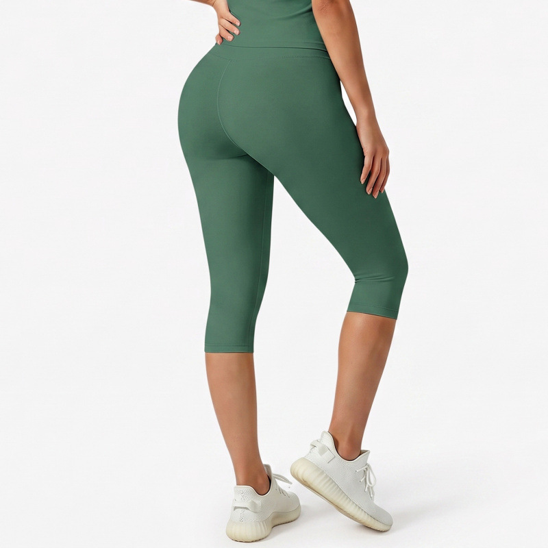Deportes al aire libre transfronterizos pantalones de manga corta y pantalones largos de siete puntos, pantalones de velocidad seca, cintura alta y caderas levantadas, juegos deportivos para mujeres de verano ropa de yoga de fitness
