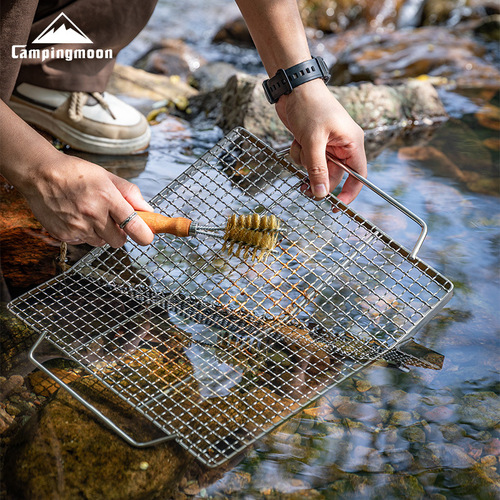 Koman SJ-16 Brass Wire Barbecue Cleaning Oven Mesh Cleaning Pot and Washing Barbecue Rack Long-Handed Tool Brush