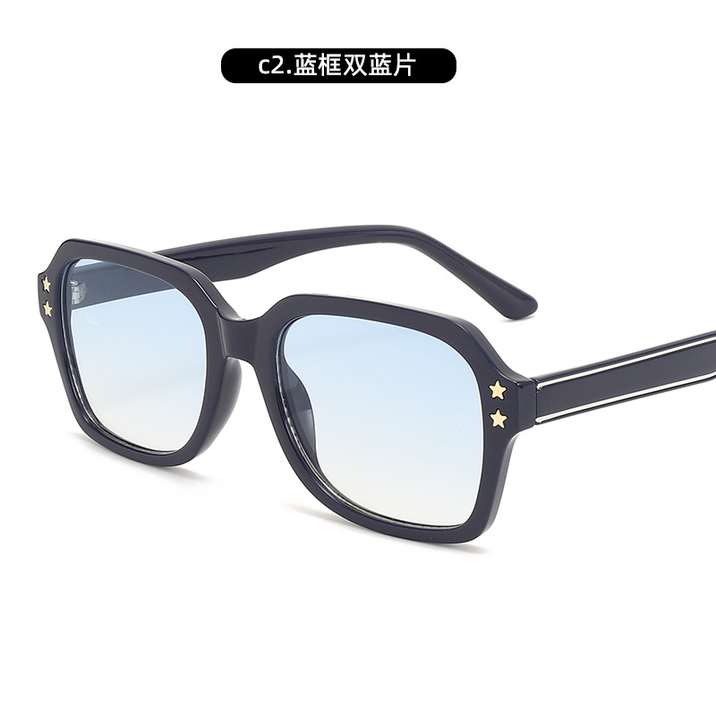 Nuevas gafas de sol de montura cuadrada transfronterizas, gafas de sol personalizadas de tendencia europea y americana, gafas de sol retro de alta gama, protección UV