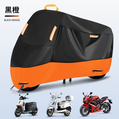 Vehicle Cover, Outdoor | Car clothing - m-suitable-within-175m-black-and-orange-stitching-model-orange-strips