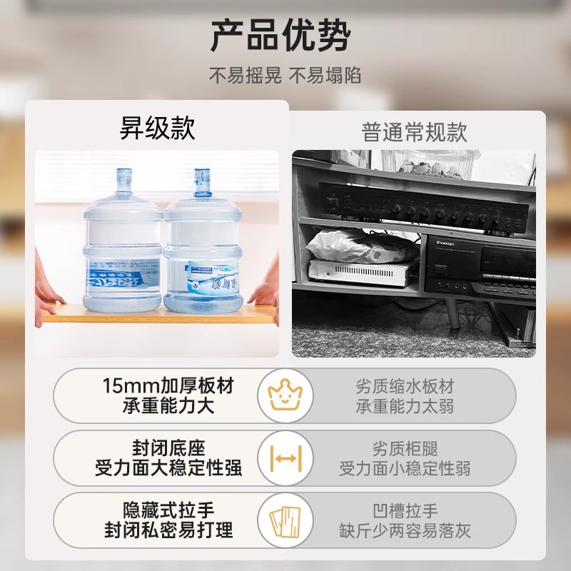 Gabinete de televisión sala de estar doméstica pequeña casa 2025 nueva red de almacenamiento de aterrizaje almacenamiento integrado gabinete de televisión simple