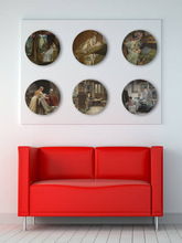 油画阿尔玛装饰盘 客厅居家创意摆件背景墙挂饰 观赏挂盘陶瓷盘子