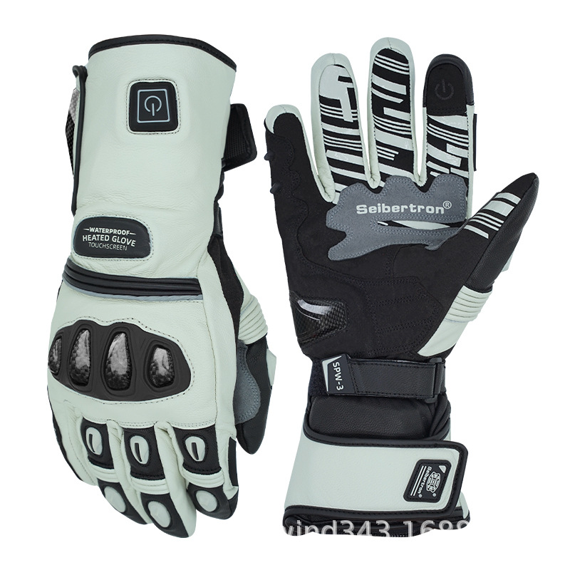 Seibertron 오토바이 겨울 전기 난방 따뜻한 방풍 방수 미끄럼 방지 탄소 섬유 오토바이 타기 장갑