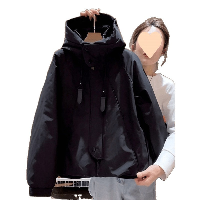 连帽冲锋衣女款2025新款春秋薄款宽松休闲夹克风衣棒球服潮|undefined