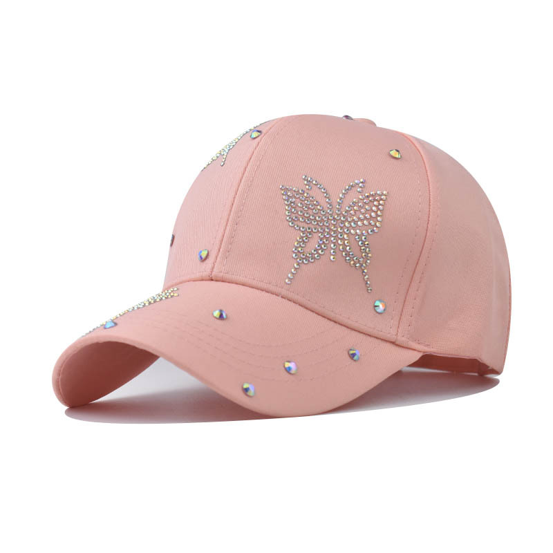 Nuevo cuatro estaciones clásico rhinestone mariposa gorra de béisbol hombres y mujeres moda protección solar sombrero transpirable casquillo enarbolado
