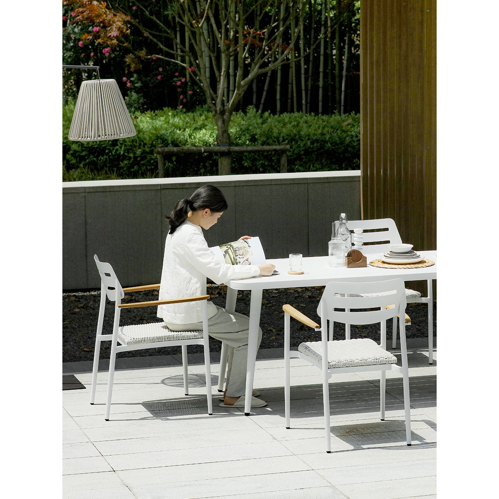 北歐戶外庭院桌椅花園防水防曬室外陽台休閒椅別墅露天餐桌組合
