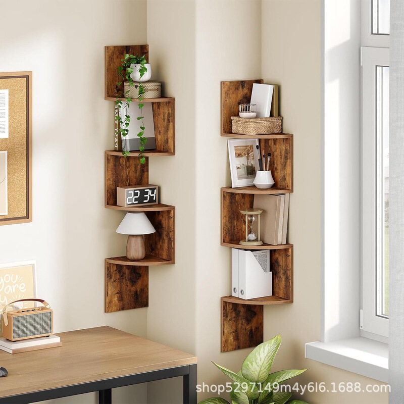 Wooden Wall-Mounted Storage Rack Bookshelf Multi-Layer Wall Storage Rack Wall-Mounted Decorative Partition Rack
