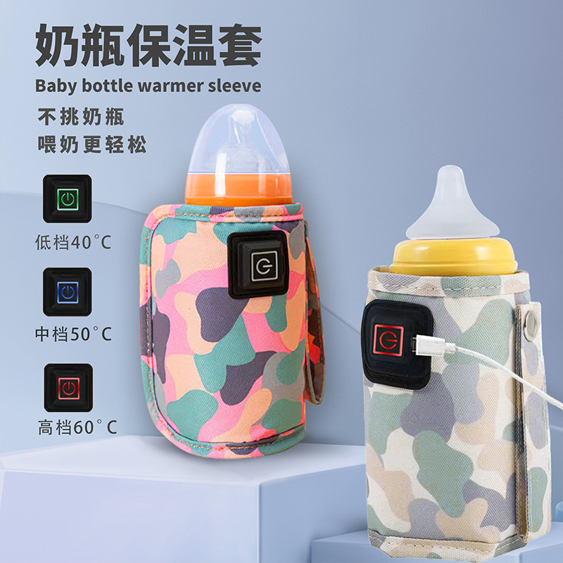 Biberón calefacción aislamiento térmico cubierta leche calentador portátil bebé temperatura constante USB Universal cubierta de la botella de leche aislamiento térmico leche calentador