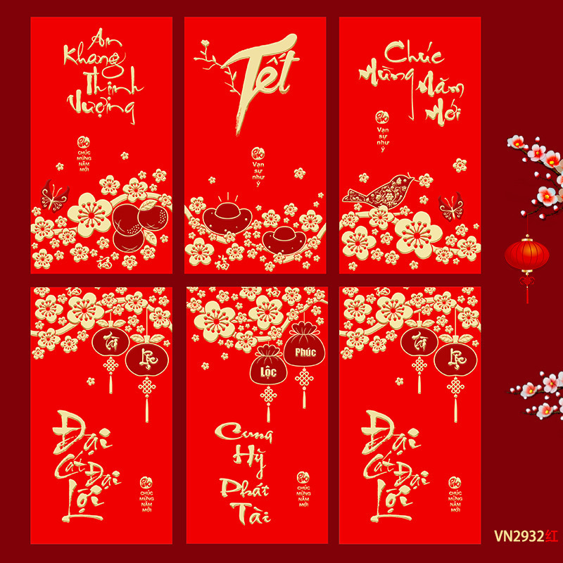 臻婷厂家2026新款越南文红包春节卡通马生肖新年大号利是封袋批发|undefined