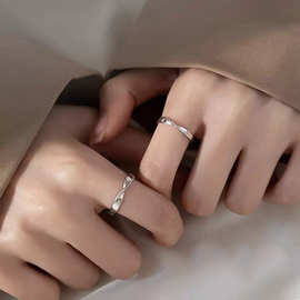 S925纯银素圈莫比乌斯环戒指女小众设计感高级指环2023年新款潮