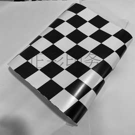 汽车车身万能贴纸伪装贴膜黑白格子高端个性时尚涂鸦改色膜