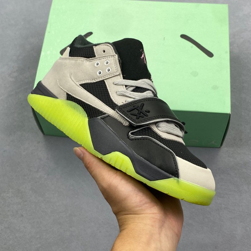 Foreign Trade Jumpman Jack Reverse Hook Basketball Shoes Suede Black Mocha Collaboration Sneakers Non-Slip Wear-Resistant Casual Shoes