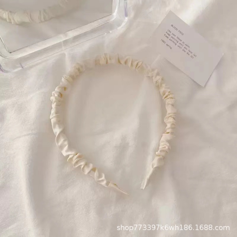 New Korean Style ins All-match Satin Pleated Hairband Sweet Elegant Hairpin Korean Style Hairband Hair Accessories Women's Headwear