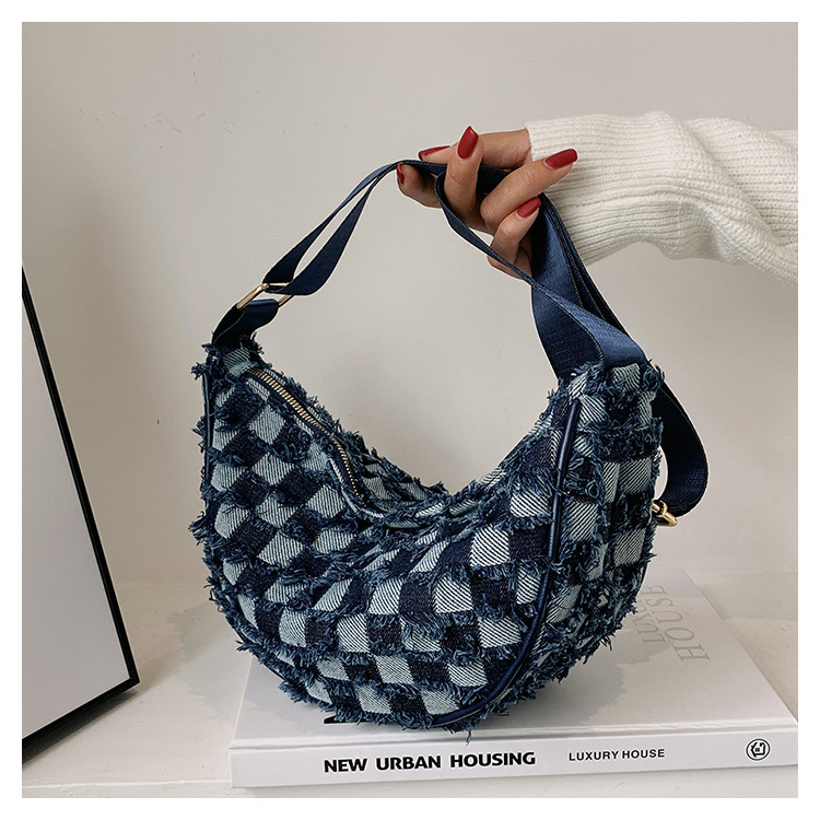 Denim Patchwork Shoulder Crossbody Bag For Women Stylish Canvas_voghion.com