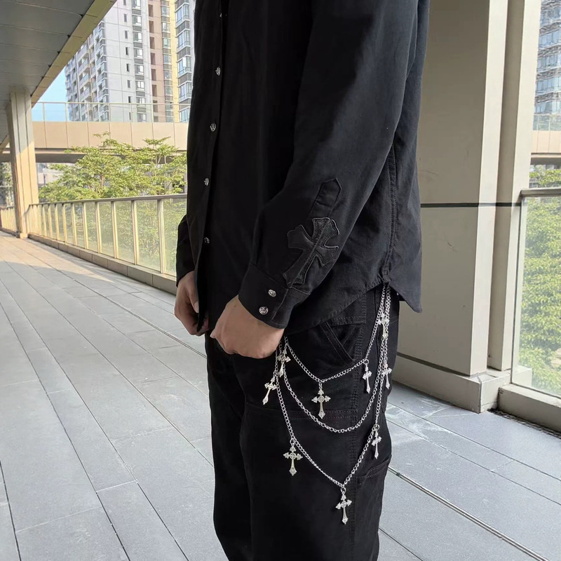 【Correct High-Quality Version】CH Brand New Autumn Flame Patchwork Long-Sleeve Shirt Unisex Trendy Brand Jacket