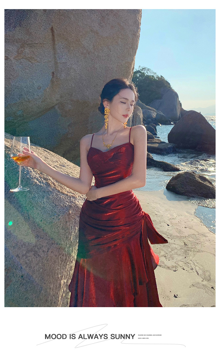 L, M, S Size Wholesale Women's Elegant Streetwear Solid Color Evening Party Cocktail Party Strapless Sleeveless Strap Dress Party Dress
