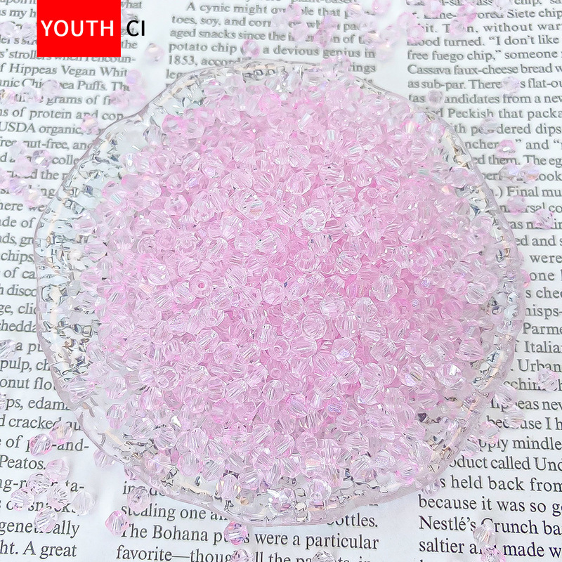 4mm Double-Pointed Rhombus Crystal Door Curtain Loose Bead Bracelet with Beads DIY Jewelry Accessories Bracelet Material Glass Rice Beads