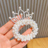 Children's tiara from pearl for princess, cute hair rope, hair accessory