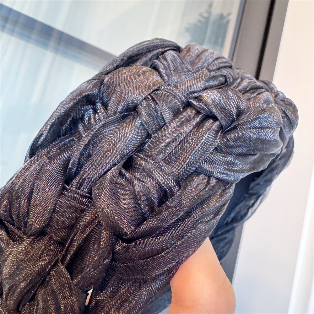 B126 新しい夏のオーガンザつば広ヘッドバンド織メッシュヘアアクセサリー新しいインターネットセレブシンプルな白髪カバーヘッドバンド