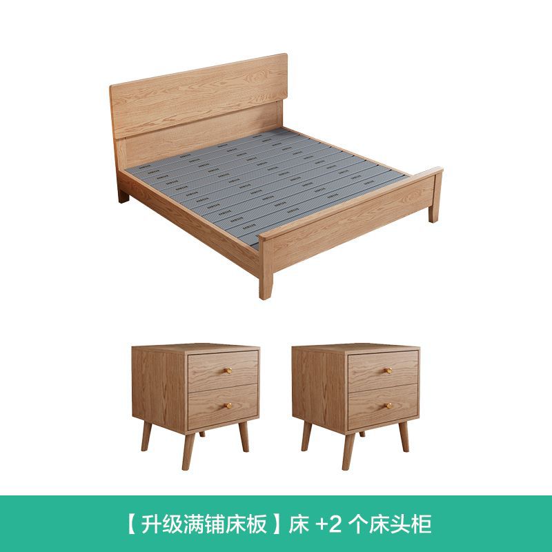 Cama de madera sólida de cera blanca de Fanyi 1.8m cama doble cama principal 1.2m 1.35m 1.5m simple cama de almacenamiento