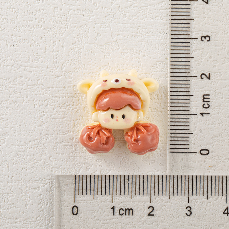 Caricatura palomitas de maíz chicas DIY accesorios de resina crema pegamento para el cabello de la caja del teléfono móvil agujero material de hebilla