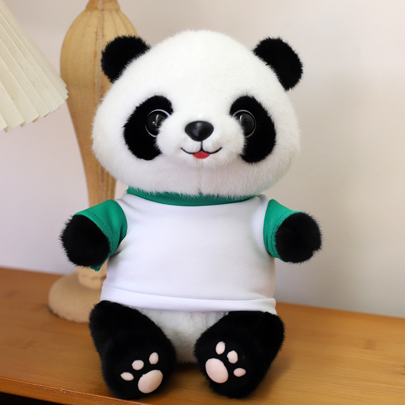 Disfraz encantador panda muñeca juguetes de peluche base panda recuerdos simulación tesoro nacional panda gigante puede agregar logotipo