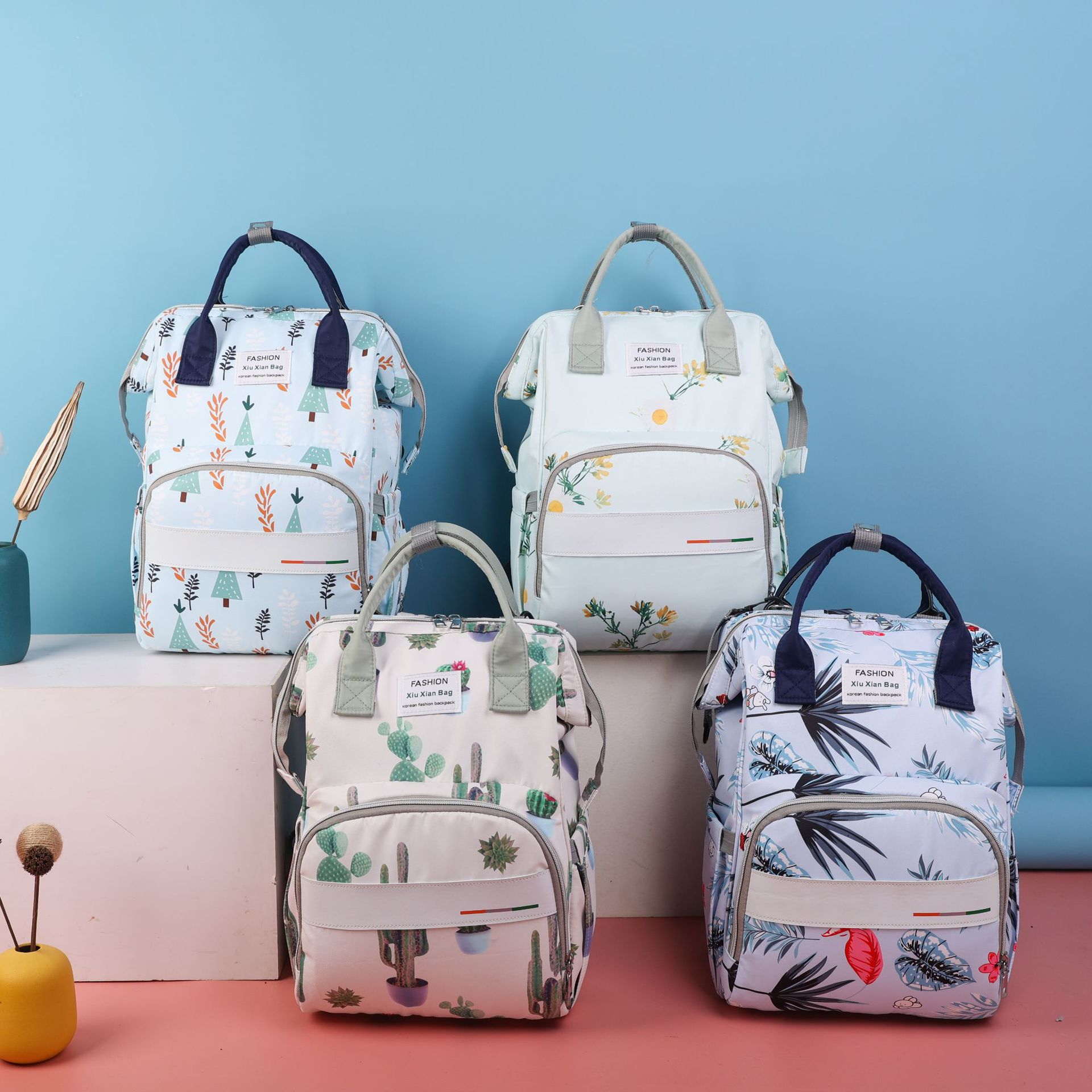 Wholesale New Korean Style Mommy Bag Fashion Large Capacity Maternity Bag Dual Shoulder Bag Handheld Large Capacity Antenatal Bag Wholesale