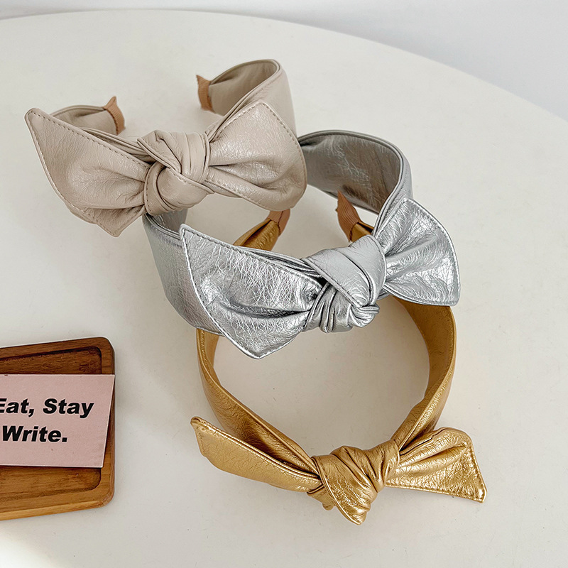 140g Weight Elegant Lady Solid Color Bow Knot Cloth Hair Band