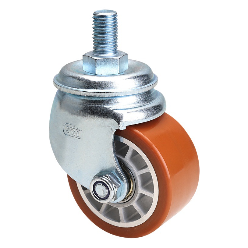 Rueda Giratoria con Freno de Rosca M431-86A 2.5 y 3 Pulg de Poliuretano para Equipos Industriales