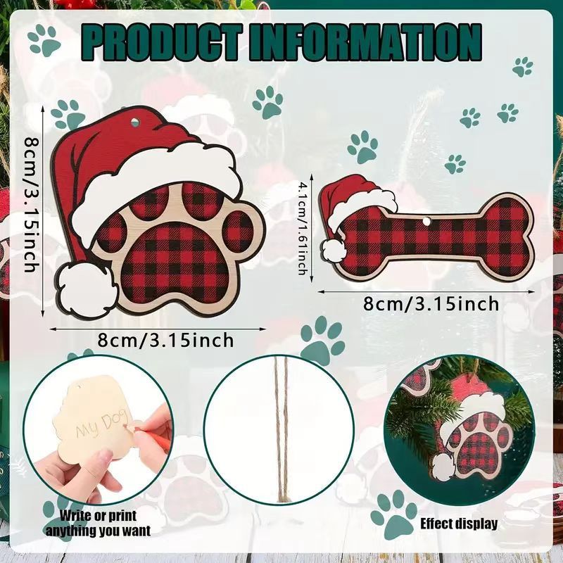 越境精選クリスマス装飾木札創意ペット木造工芸品祝日雰囲気装飾卸売り|undefined