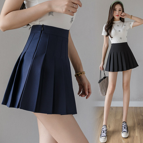 Pleated skirt short skirt for women summer Korean version high waist autumn and winter new anti-exposure black student anti-wrinkle A-line skirt