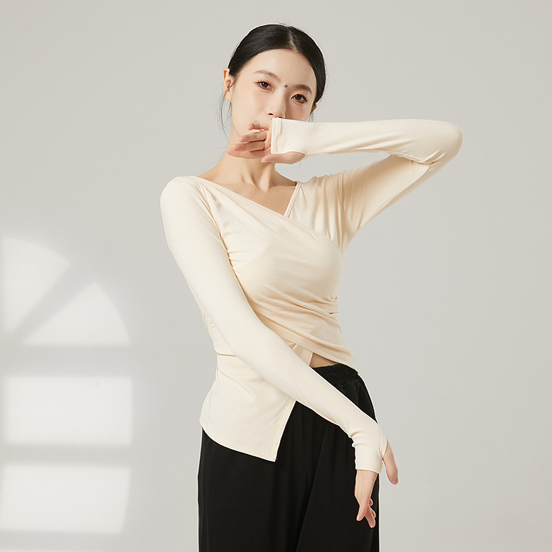 Autumn and Winter Adult Dance Clothing Modern Dance Practice Clothing suit Long Sleeve Top Classical Ethnic Body Clothing