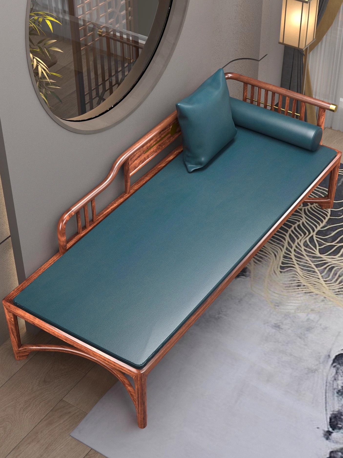 批發烏金木新中式實木貴妃椅輕奢沙發床小戶型貴妃榻單獨客房躺椅