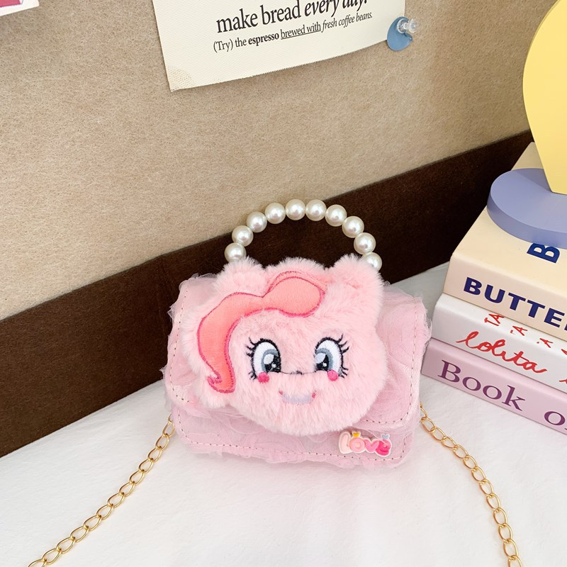 Nuevo bolso de chicas moda lindo caricatura peluche niños un hombro princesa mochila bolso en línea niña pequeña bolsa