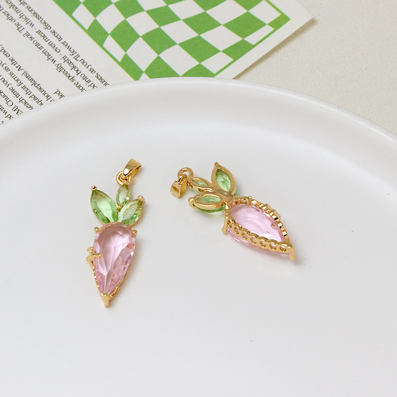 4g Weight Pendant Jewelry Making Type DIY Ornament Accessories Classification 1 Piece Quantity Copper Material Rabbit, Carrot Pattern All Seasons Season Plating Design Cartoon Style Style 1 Piece Copper Rabbit Carrot Pendant 9