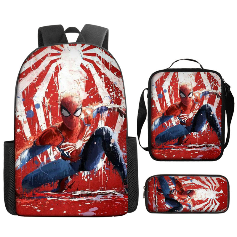 Cross-border nuevo Marvel Spider-Man mochila de estudiantes de primaria y secundaria mochila de dibujos animados de gran capacidad mochila de almuerzo
