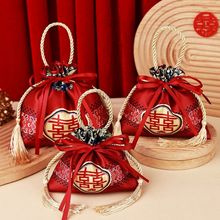 结婚高档喜糖袋子伴手手提糖盒布袋高级婚礼礼盒专用糖果2025新款