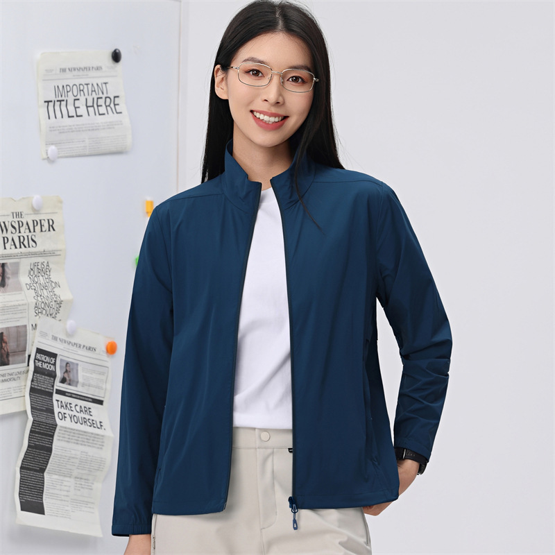 New stand-up collar sun protection jacket for men and women, breathable, quick-drying, lightweight, solid color outdoor sports jacket