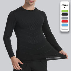 Cross-border men's tight training PRO sports fitness running long-sleeved sweat-wicking quick-dry shirt T-shirt clothing
