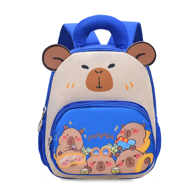 Mochila infantil Capibara, mochila infantil de dibujos animados, 3 años de edad, 5 años de edad, lindas niñas, mochila de jardín de infantes, luz