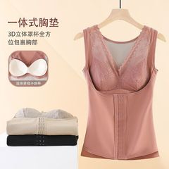 New style of breasted thermal vest for women, Developer velvet markless lace belt, chest pad base, waist shaping, women's thermal underwear
