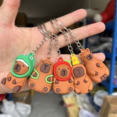 創意的な爆発の3dアニメの立体カピバラの鍵は公の子の包みのペンダントのかわいい熊の盲の箱を掛けます。