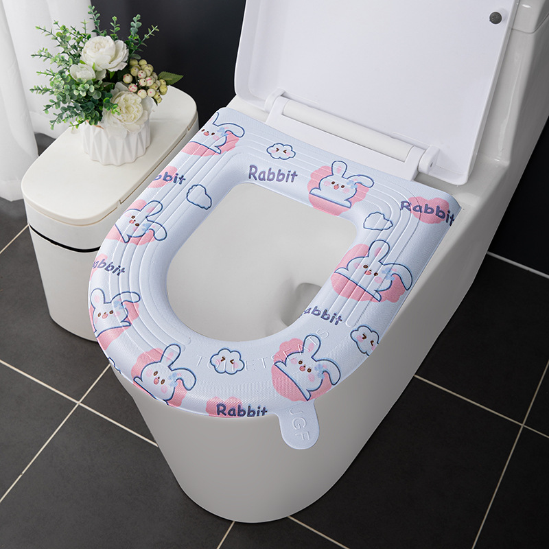 Cuatro temporadas de dibujos animados EVA impermeable adhesivo inodoro universal cubierta cojín de inodoro de verano hogar anillo inodoro cojín de inodoro