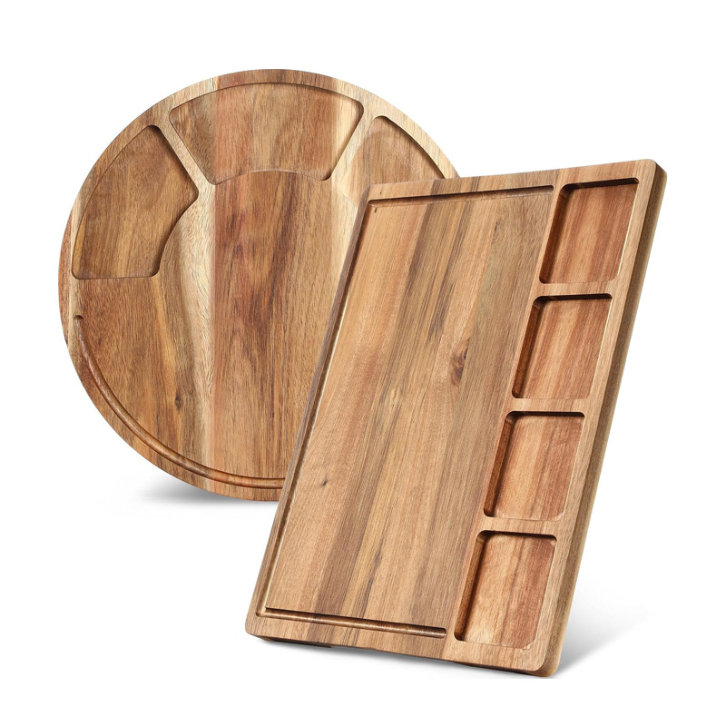 tabla de corte de madera doméstica con fregadero de corriente tabla de corte de verduras multifuncional bocadillos bandeja de salsa tabla de pizza de carne